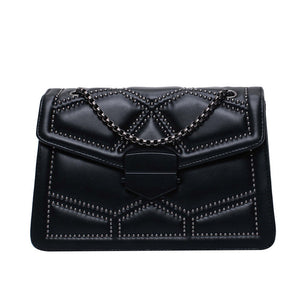 Vintage Small Rivet Flap Chain Shoulder Messenger Crossbody Bags Women Handbags Fashion Ladies Clutch Casual Totes Female Purse