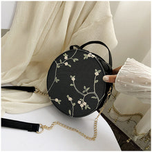 Load image into Gallery viewer, Hot Sale Sweet Lace Round Handbags High Quality PU leather Women Crossbody Bags Female Small Fresh Flower Chain Shoulder
