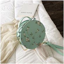 Load image into Gallery viewer, Hot Sale Sweet Lace Round Handbags High Quality PU leather Women Crossbody Bags Female Small Fresh Flower Chain Shoulder
