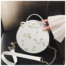 Load image into Gallery viewer, Hot Sale Sweet Lace Round Handbags High Quality PU leather Women Crossbody Bags Female Small Fresh Flower Chain Shoulder
