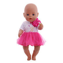 Load image into Gallery viewer, Doll Unicorn Clothes 15 Sets T-Shirt+Skirt/Pants Dress Fit 18 Inch American&amp;43 Cm Baby New Born Doll Generation Christmas Girl`s