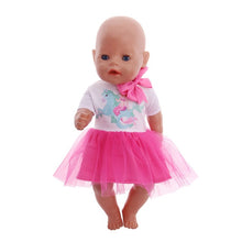 Load image into Gallery viewer, Doll Unicorn Clothes 15 Sets T-Shirt+Skirt/Pants Dress Fit 18 Inch American&amp;43 Cm Baby New Born Doll Generation Christmas Girl`s