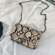 Load image into Gallery viewer, Small Snake Print Flap Shoulder Bag Female PU Leather Chain Crossbody Bags for Women 2019 Luxury Handbags Women Bags Designer