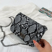 Load image into Gallery viewer, Small Snake Print Flap Shoulder Bag Female PU Leather Chain Crossbody Bags for Women 2019 Luxury Handbags Women Bags Designer