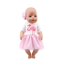 Load image into Gallery viewer, Doll Unicorn Clothes 15 Sets T-Shirt+Skirt/Pants Dress Fit 18 Inch American&amp;43 Cm Baby New Born Doll Generation Christmas Girl`s
