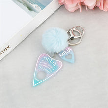 Load image into Gallery viewer, 1PC Women Keychain Ouija Planchette Rresin Charms Handbag  Keyring with Puffer Ball Ouija Board Keyring Custom Made Welcome