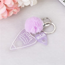 Load image into Gallery viewer, 1PC Women Keychain Ouija Planchette Rresin Charms Handbag  Keyring with Puffer Ball Ouija Board Keyring Custom Made Welcome