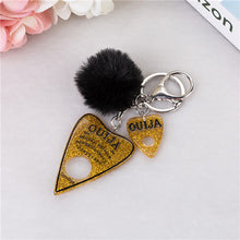 Load image into Gallery viewer, 1PC Women Keychain Ouija Planchette Rresin Charms Handbag  Keyring with Puffer Ball Ouija Board Keyring Custom Made Welcome