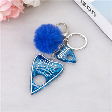 Load image into Gallery viewer, 1PC Women Keychain Ouija Planchette Rresin Charms Handbag  Keyring with Puffer Ball Ouija Board Keyring Custom Made Welcome