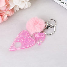 Load image into Gallery viewer, 1PC Women Keychain Ouija Planchette Rresin Charms Handbag  Keyring with Puffer Ball Ouija Board Keyring Custom Made Welcome