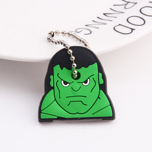 Cartoon Anime Cute Key Cover Cap Silicone Mickey Stitch Bear Keychain Women Gift Owl Porte Clef Minne Key Chain