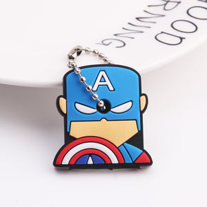 Cartoon Anime Cute Key Cover Cap Silicone Mickey Stitch Bear Keychain Women Gift Owl Porte Clef Minne Key Chain