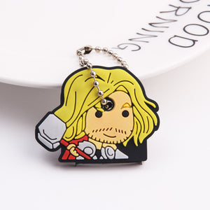 Cartoon Anime Cute Key Cover Cap Silicone Mickey Stitch Bear Keychain Women Gift Owl Porte Clef Minne Key Chain