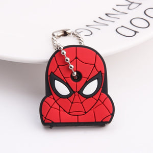 Cartoon Anime Cute Key Cover Cap Silicone Mickey Stitch Bear Keychain Women Gift Owl Porte Clef Minne Key Chain