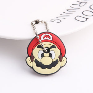 Cartoon Anime Cute Key Cover Cap Silicone Mickey Stitch Bear Keychain Women Gift Owl Porte Clef Minne Key Chain