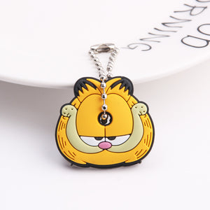 Cartoon Anime Cute Key Cover Cap Silicone Mickey Stitch Bear Keychain Women Gift Owl Porte Clef Minne Key Chain