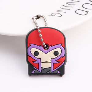 Cartoon Anime Cute Key Cover Cap Silicone Mickey Stitch Bear Keychain Women Gift Owl Porte Clef Minne Key Chain