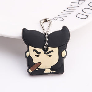 Cartoon Anime Cute Key Cover Cap Silicone Mickey Stitch Bear Keychain Women Gift Owl Porte Clef Minne Key Chain