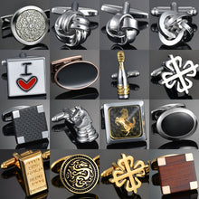 Load image into Gallery viewer, New Arrive Shirt Cufflinks Festival Christmas Cuff Links For Wedding Party FashionWooden/Knot/Dragon Men Sleeve Shirt Cufflinks