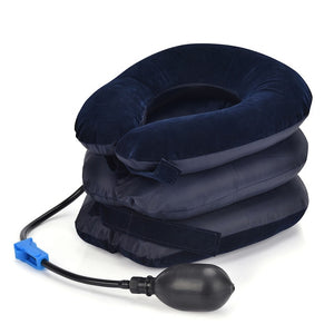 Hot Drop Ship Inflatable Air Neck Traction Device Soft Neck Cervical Collar Pillow Pain Stress Relief Neck Stretcher US Stock
