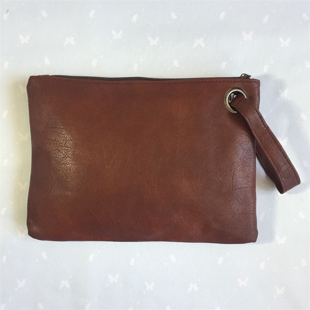 Fashion Solid Handbag Women's Clutch Bag Leather Women Envelope Bag Zipper Evening Bag Female Clutches Handbag Torebki Damskie