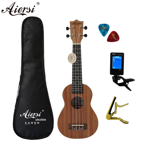 Aiersi brand 21 inch mahogany Soprano ukulele musical instrument guitar ukelele