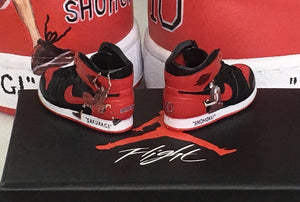Dropshipping one pair  sneaker keychain AJ  1 offwhite Chicago UNC NRG 3D Mini Sneaker shoe keychain