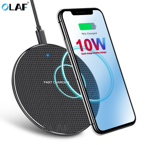 10W Wireless Charger Fast Charging For iPhone X XS 11 Pro Max 8 Qi Wireless Adapter For Samsung Note 9 10 S9 S10 Plus Charge Pad