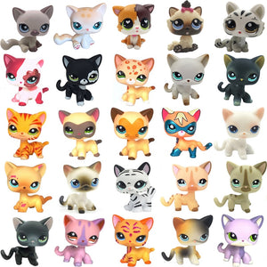 pet shop lps toys rare stands little short hair kitten pink #2291 grey #5 black #994 old original kitty  figure collection