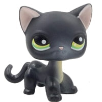 pet shop lps toys rare stands little short hair kitten pink #2291 grey #5 black #994 old original kitty  figure collection