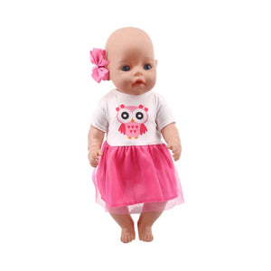 Doll Unicorn Clothes 15 Sets T-Shirt+Skirt/Pants Dress Fit 18 Inch American&43 Cm Baby New Born Doll Generation Christmas Girl`s