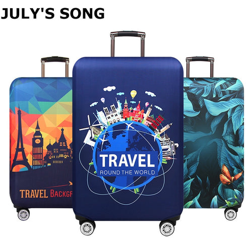 JULY'S SONG Thicken Suitcase Protective Covers For 18-32 Inch Suitcase Case Travel Luggage Bag Trolley Elastic Luggage Cover