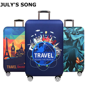 JULY'S SONG Thicken Suitcase Protective Covers For 18-32 Inch Suitcase Case Travel Luggage Bag Trolley Elastic Luggage Cover