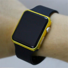Load image into Gallery viewer, 2017 new hot Square Mirror Face Silicone Band Digital Watch Red LED Watches Metal frame WristWatch Sport Clock Hours 4colour