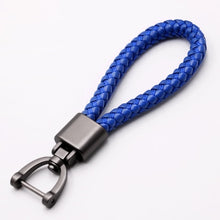 Load image into Gallery viewer, High-Grade Hand Woven Leather Car KeyChain 360 Degree Rotating Horseshoe Buckle Jewelry Key Rings Holder Genuine Bag Pendant