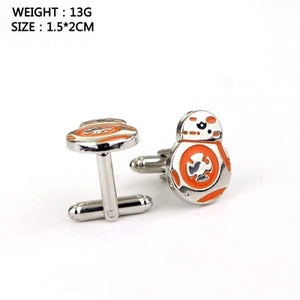 RJ Star Wars Cuff Links Buttons Falcon Darth Vader BB8 R2D2 Fighter Knight Tie Clips Avengers Batman Cufflinks Men Jewelry Gift