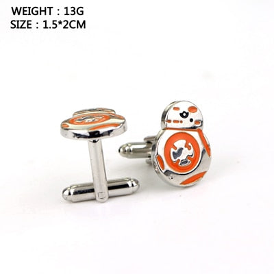 RJ Star Wars Cuff Links Buttons Falcon Darth Vader BB8 R2D2 Fighter Knight Tie Clips Avengers Batman Cufflinks Men Jewelry Gift