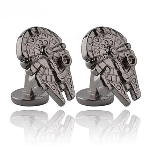 RJ Star Wars Cuff Links Buttons Falcon Darth Vader BB8 R2D2 Fighter Knight Tie Clips Avengers Batman Cufflinks Men Jewelry Gift