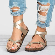 Load image into Gallery viewer, Basic Women Sandals 2019 New Women Summer Sandals Plus Size 43 Leather Flat Sandals Female Flip Flop Casual Beach Shoes Ladies
