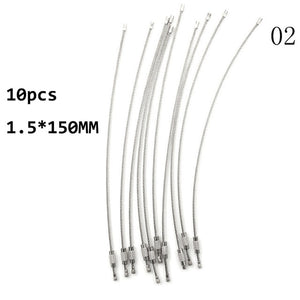 10Pcs Wire Rope Key Chain Stainless Steel Wire Keychain Carabiner Cable Key Ring Outdoor Hiking