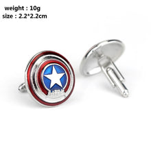 Load image into Gallery viewer, RJ Star Wars Cuff Links Buttons Falcon Darth Vader BB8 R2D2 Fighter Knight Tie Clips Avengers Batman Cufflinks Men Jewelry Gift