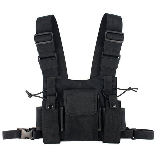 Radios Pocket Radio Chest Harness Chest Front Pack Pouch Holster Vest Rig Carry Case for 2 Way Radio Walkie Talkie for Baofeng