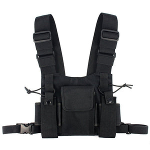 Radios Pocket Radio Chest Harness Chest Front Pack Pouch Holster Vest Rig Carry Case for 2 Way Radio Walkie Talkie for Baofeng