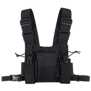Radios Pocket Radio Chest Harness Chest Front Pack Pouch Holster Vest Rig Carry Case for 2 Way Radio Walkie Talkie for Baofeng