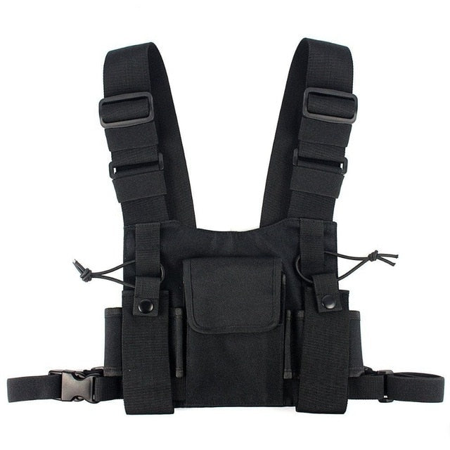Radios Pocket Radio Chest Harness Chest Front Pack Pouch Holster Vest Rig Carry Case for 2 Way Radio Walkie Talkie for Baofeng