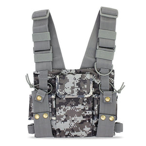 Radios Pocket Radio Chest Harness Chest Front Pack Pouch Holster Vest Rig Carry Case for 2 Way Radio Walkie Talkie for Baofeng